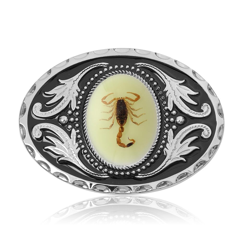 1639 Vintage American Belt Buckle Western Cowboy Luminous Scorpion Belt